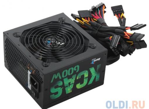 Блок питания Aerocool 600W Retail KCAS-600W ATX, v2.3/EPS, 80+ Bronze, КПД ) 85%, A.PFC, 2x PCI-E (6+2-Pin), 7x SATA, 4x MOLEX, Fan 12cm