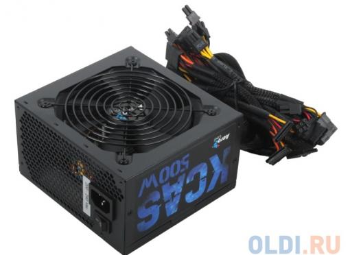 Блок питания Aerocool 500W Retail KCAS-500W ATX, v2.3/EPS, 80+ Bronze, КПД ) 85%, A.PFC, 2x PCI-E (6+2-Pin), 7x SATA, 4x MOLEX, Fan 12cm