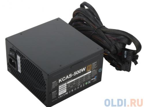 Блок питания Aerocool 500W Retail KCAS-500W ATX, v2.3/EPS, 80+ Bronze, КПД ) 85%, A.PFC, 2x PCI-E (6+2-Pin), 7x SATA, 4x MOLEX, Fan 12cm