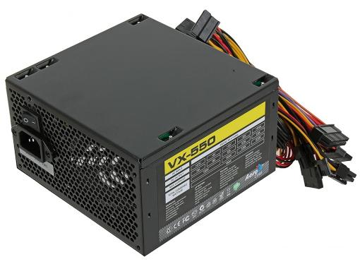 Блок питания Aerocool 550W Retail VX-550 ATX v2.3 Haswell, fan 12cm, 450mm cable, power cord, PCI-E 6P/20+4P/4+4P/SATA x3 /MOLEX x3/FDD