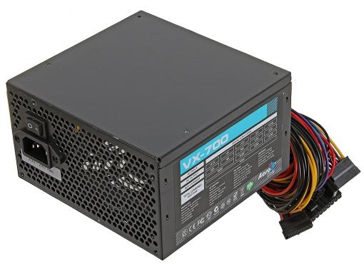 Блок питания Aerocool 700W OEM версия VX-700 ATX v2.3 A.PFC Haswell, fan 12cm, 450mm cable, power cord, PCI-E 6+2P x2/20+4P/4+4P/SATA x6 /MOLEX x3/FDD