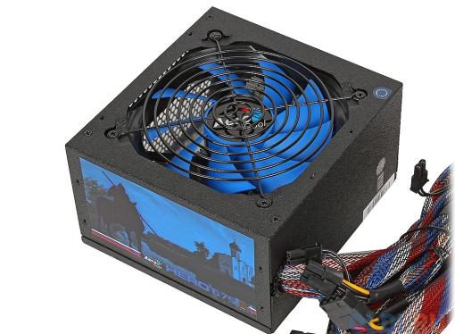 Блок питания Aerocool 675W Retail HERO 675 , ATX v2.3, 80+ Bronze, 12cm blue LED fan, Haswell Ready, A.PFC, 2x PCI-E (6+2-Pin), 6x SATA, 4x MOLEX