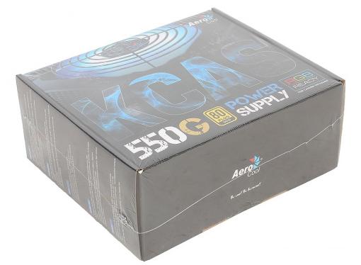Блок питания Aerocool 550W Retail KCAS-550G ATX v2.4, 80+ Gold, 4+4-Pin, 2x PCI-E (6+2-Pin), 6x SATA, 3x MOLEX, 12см c RGB подсветкой