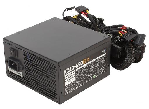 Блок питания Aerocool 650W Retail KCAS-650G ATX v2.4, 80+ Gold, 4+4-Pin, 2x PCI-E (6+2-Pin), 7x SATA, 4x MOLEX, 12см c RGB подсветкой