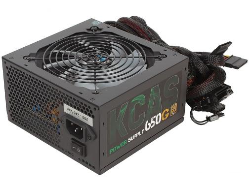 Блок питания Aerocool 650W Retail KCAS-650G ATX v2.4, 80+ Gold, 4+4-Pin, 2x PCI-E (6+2-Pin), 7x SATA, 4x MOLEX, 12см c RGB подсветкой