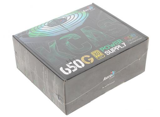 Блок питания Aerocool 650W Retail KCAS-650G ATX v2.4, 80+ Gold, 4+4-Pin, 2x PCI-E (6+2-Pin), 7x SATA, 4x MOLEX, 12см c RGB подсветкой