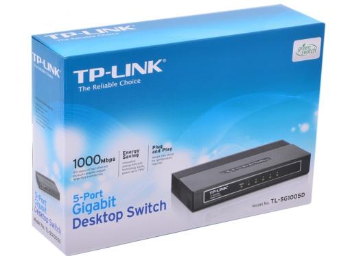 Коммутатор TP-LINK TL-SG1005D 5-port Gigabit Switch, plastic case