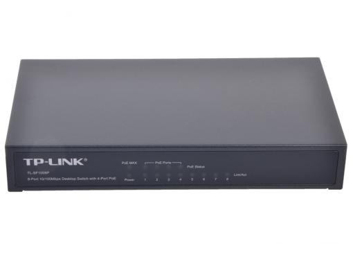 Коммутатор TP-LINK TL-SF1008P 8-портовый 10/100 Мбит/с настольный коммутатор с 4 портами PoE