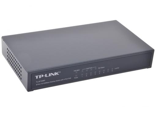 Коммутатор TP-LINK TL-SF1008P 8-портовый 10/100 Мбит/с настольный коммутатор с 4 портами PoE
