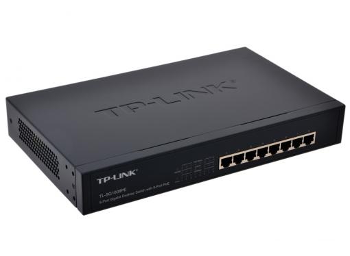 Коммутатор TP-LINK TL-SG1008PE 8-port Gigabit PoE+ Switch, PoE+ for All 8 Ports, 124W PoE power supply, 13-inch rack-mountable steel case