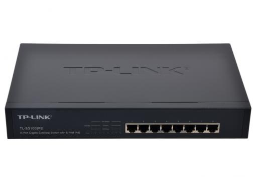 Коммутатор TP-LINK TL-SG1008PE 8-port Gigabit PoE+ Switch, PoE+ for All 8 Ports, 124W PoE power supply, 13-inch rack-mountable steel case