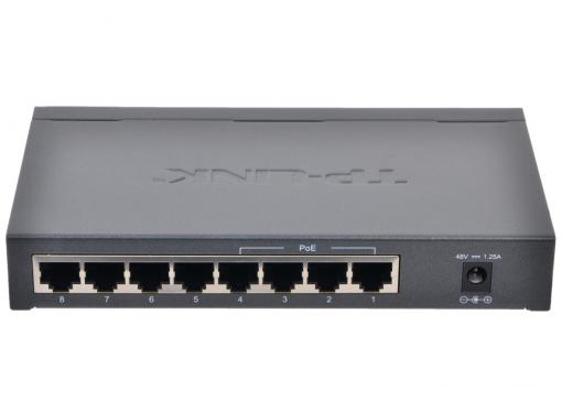 Коммутатор TP-LINK TL-SG1008P 8-Port Gigabit Desktop PoE Switch, 8 Gigabit RJ45 ports including 4 PoE ports, steel case