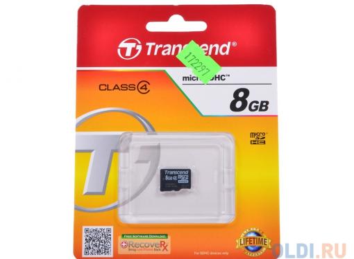 MicroSDHC Transcend  8GB Class 4 (TS8GUSDC4)