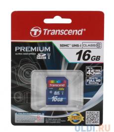 SDHC Transcend 16Gb Class10 UHS-I Premium (TS16GSDU1)