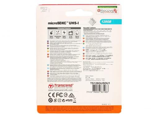 MicroSDXC Transcend 128GB Class10 UHS-I (TS128GUSDU1)