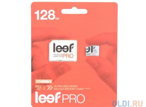 Карта памяти MicroSDXC 128GB Leef PRO, Class 10 U1 с адаптером (LFMSDPRO-12810R)