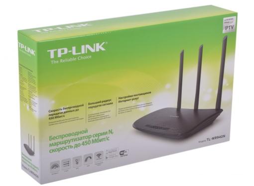 Маршрутизатор TP-LINK TL-WR940N 450M Беспроводной маршрутизатор серии N, скорость до 450 Мбит/с