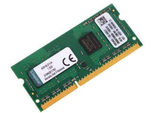Память SO-DIMM DDR3 4096 Mb (pc-12800) 1600MHz Kingston, 1.35V, CL11 (Retail) (KVR16LS11/4)