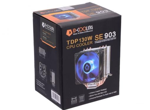 Кулер ID-Cooling SE-903 (130W/PWM/Blue LED/Intel 775,115*/AMD)