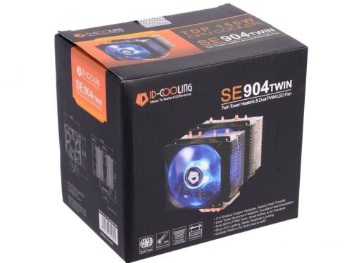 Кулер ID-Cooling SE-904TWIN (150W/Double fan/PWM/Blue LED/all Intel/AMD/Screws)