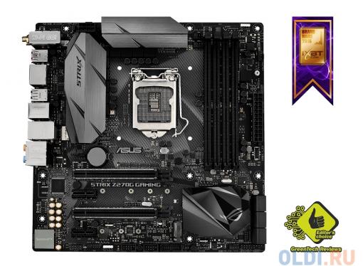 Материнская плата ASUS STRIX Z270G GAMING (S1151, iZ270, 4*DDR4,  2*PCIe 3.0x16, 2*PCIe 3.0x1, SATA3, Vlan,  HDMI, DP, PS/2,  2xUSB3.1, mATX, Retail)