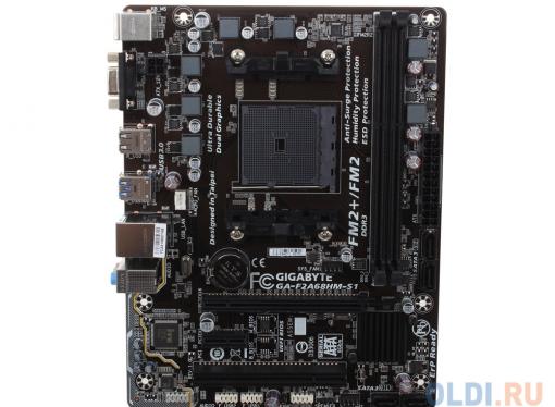 Мат. плата GIGABYTE GA-F2A68HM-S1 <SFM2+, AMD A68, 2*DDR3, PCI-E16x, PCI-E x1, PCI, SVGA, SATA III+R