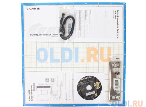 Материнская плата GIGABYTE GA-H110M-H <S1151, iH110, 2*DDR4, PCI-E16x, SVGA, HDMI, SATA III, GB Lan, USB3.0, mATX, Retail>