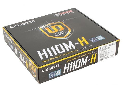 Материнская плата GIGABYTE GA-H110M-H <S1151, iH110, 2*DDR4, PCI-E16x, SVGA, HDMI, SATA III, GB Lan, USB3.0, mATX, Retail>