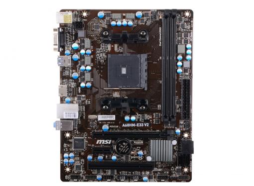 Материнская плата MSI A68HM-E33 V2 (SFM2+, AMD A68H, 2*DDR3, PCI-E16x, PCI-E1x, VGA, HDMI, SATA III,  GB Lan, mATX, Retail)