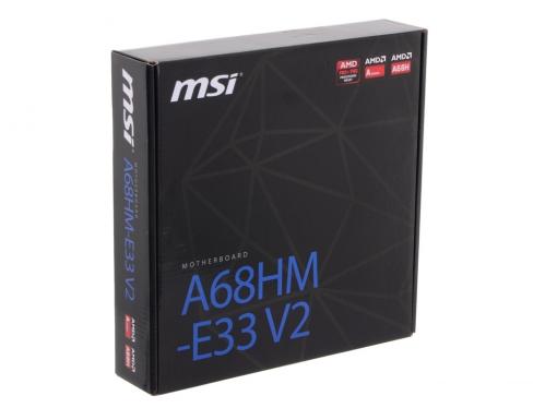 Материнская плата MSI A68HM-E33 V2 (SFM2+, AMD A68H, 2*DDR3, PCI-E16x, PCI-E1x, VGA, HDMI, SATA III,  GB Lan, mATX, Retail)