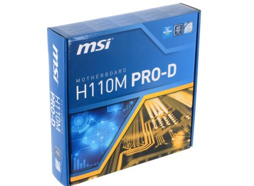 Материнская плата MSI H110M PRO-D (S1151, H110, 2DDR4, PCI-E16x, DVI, SATA III, GB Lan, USB3.0, ATX, Retail)