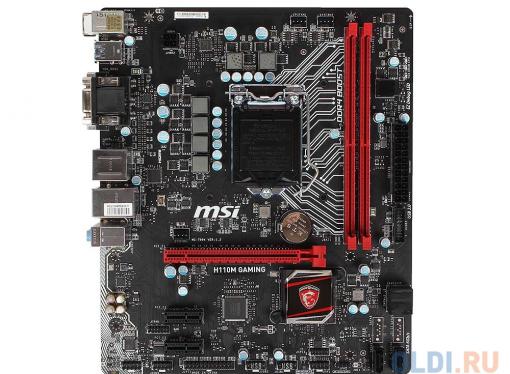 Материнская плата MSI H110M GAMING (S1151, H110, 2*DDR4, PCI-E16x, VGA, HDMI, DVI, SATA III, GB Lan, USB3.0, mATX, Retail)
