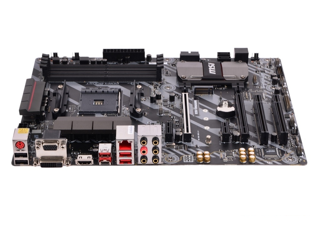 Материнская плата MSI B350 TOMAHAWK (AM4, AMD B350, 4*DDR4, 2*PCI-E16x, HDMI, DVI, D-SUB, SATAIII+RAID, M.2, GB Lan, USB 3.1Gen1, ATX, Retail)