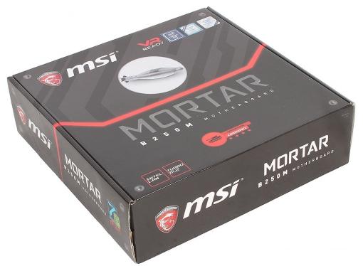 Материнская плата MSI B250M MORTAR (S1151, B250, 4*DDR4, 2*PCI-E16x, HDMI, DVI, PD SATA III, M.2, GB Lan, USB3.1Gen1, mATX, Retail)