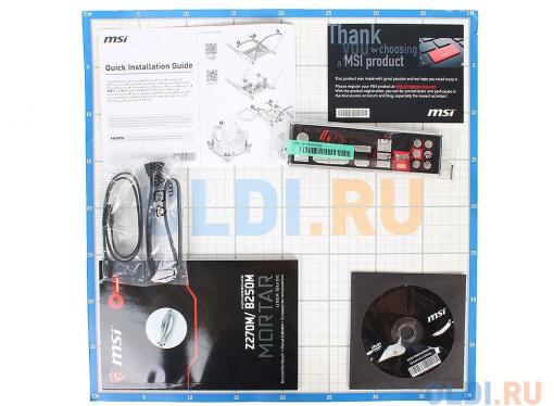 Материнская плата MSI B250M MORTAR (S1151, B250, 4*DDR4, 2*PCI-E16x, HDMI, DVI, PD SATA III, M.2, GB Lan, USB3.1Gen1, mATX, Retail)