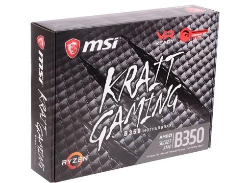 Материнская плата MSI B350 KRAIT GAMING (AM4, AMD B350, 4*DDR4, 2*PCI-E16x, 3*PCI-E1x, HDMI, DVI, SATAIII+RAID, M.2, GB Lan, USB 3.1Gen2, ATX, Retail)