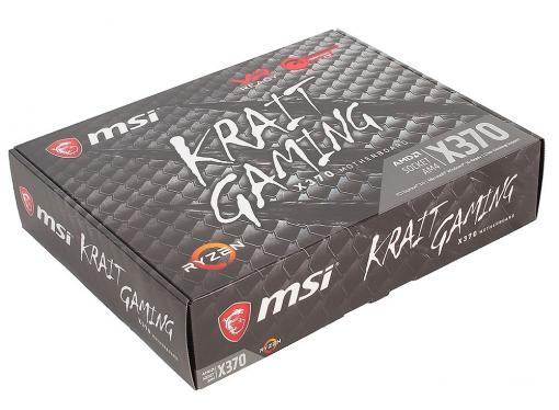 Материнская плата MSI X370 KRAIT GAMING (AM4, AMD X370, 4*DDR4, 3*PCI-E16x, 3*PCI-Ex1, HDMI, DVI, SATAIII, M.2, GB Lan, USB 3.1Gen2, ATX, Retail)