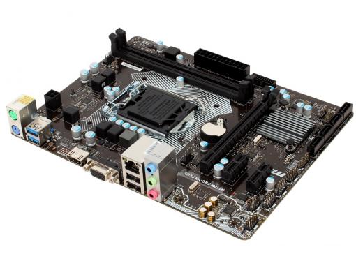 Материнская плата MSI H110M PRO-VH PLUS (S1151, H110, 2*DDR4, PCI-E16x, 2*PCI-E1x, D-SUB, HDMI, SATA III, GB Lan, USB3.1Gen1, mATX, Retail)