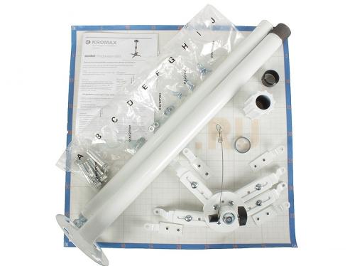 Кронштейн Kromax PROJECTOR-300 Для проекторов, потолочный, 2 ст. свободы, max  10 кг, 650-1100 mm, WHITE