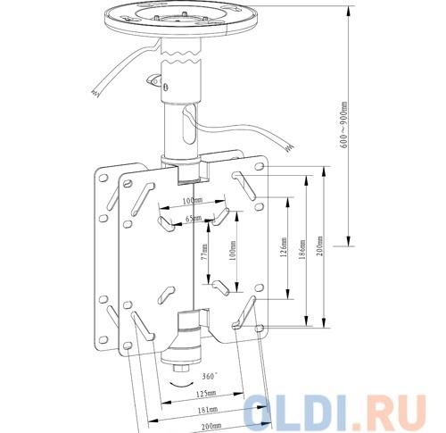 Потолочный кронштейн Kromax COBRA-2 Серый