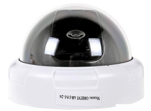 Муляж камеры видеонаблюдения Orient AB-DM-26, LED (мигает), полусфера, питание: батарейки АA - 2шт, для установки внутри помещения