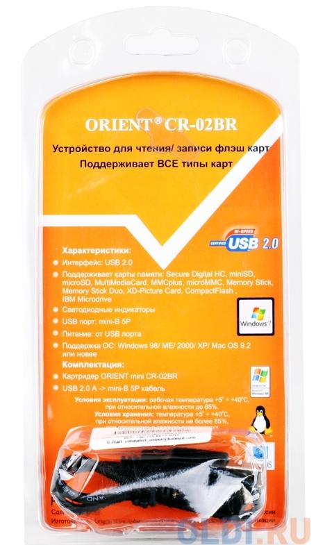 Картридер Orient Mini CR-02BR Black