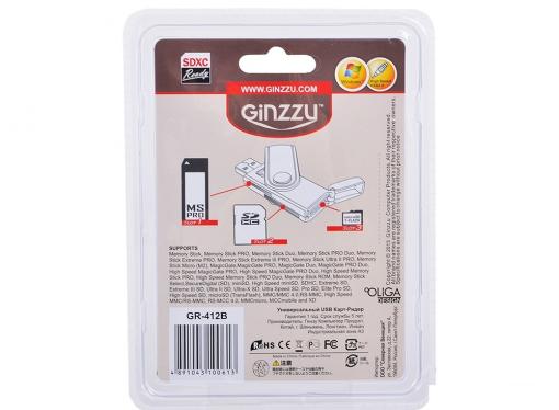 Картридер Ginzzu GR-412B Black-Blue