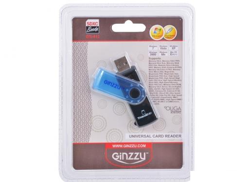 Картридер Ginzzu GR-412B Black-Blue