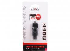 Картридер Ginzzu GR-589UB USB 3.0/micro USB  OTG переходник-картридер для компьютеров и смартфонов, поддержка форматов SD/SDXC/SDHC/MMC microSD/SDXC/S