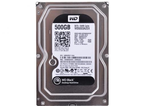 Жесткий диск 500 Gb Western Digital WD5003AZEX Caviar Black, SATA III [7200rpm, 64Mb]