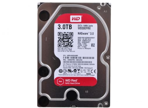Жесткий диск 3Tb Western Digital WD30EFRX Caviar Red, SATA III [IntelliPower, 64Mb, for NAS]