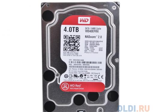 Жесткий диск 4Tb Western Digital WD40EFRX Caviar Red, SATA III (IntelliPower, 64Mb, for NAS)
