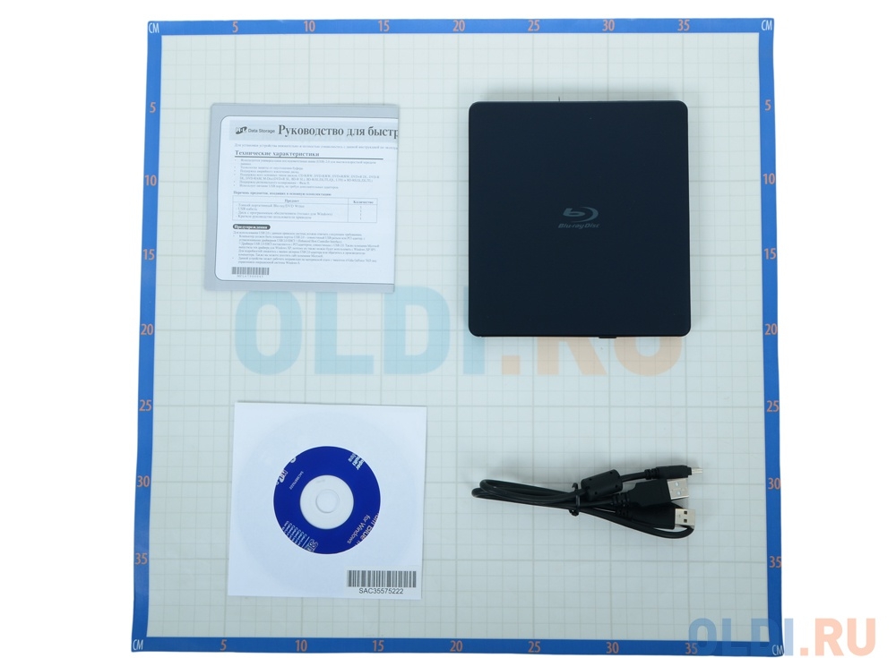 Оптический накопитель ext. BD-W LG (HLDS) BP50NB40 Black (Slim, USB 2.0, Retail)