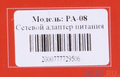 Блок питания ORIENT PA-08, OUTPUT: 12V DC 4A, защита от КЗ и перегрузки (Imax~4.4-4.8A)